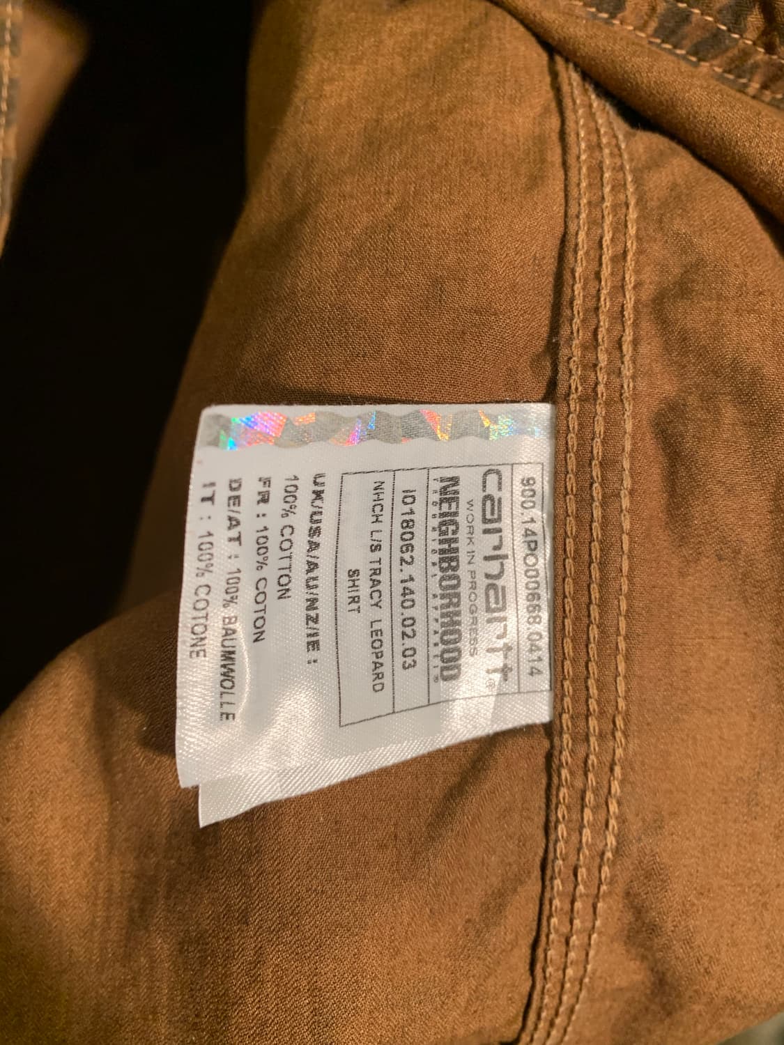 네이버후드 칼하트 레오파드 셔츠 상품이미지5