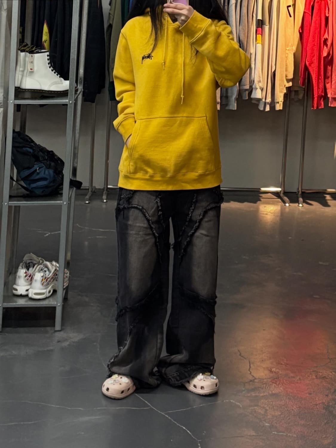 스투시 다이아몬드 자수 옐로우 후드티 A3008 상품이미지1