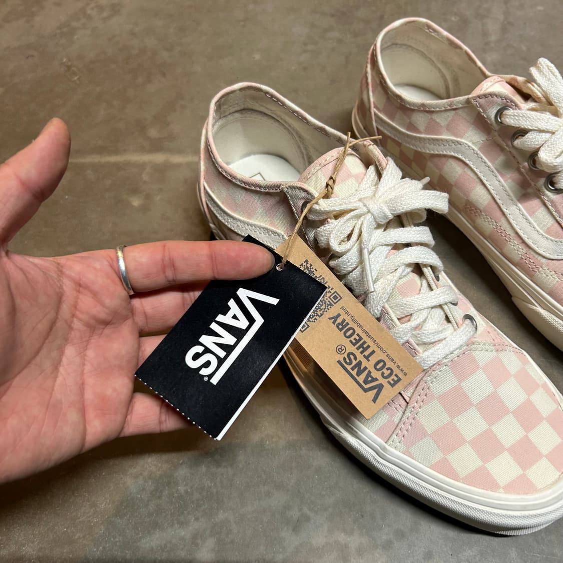 275) 반스 올드스쿨 테이퍼드 핑크 체커보드 스니커즈 새상품 상품이미지2