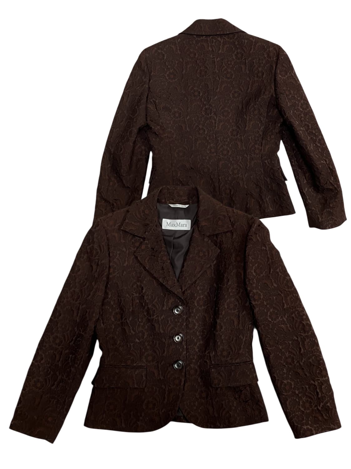 MaxMara 브라운 레이스 패턴 자켓 S 상품이미지1