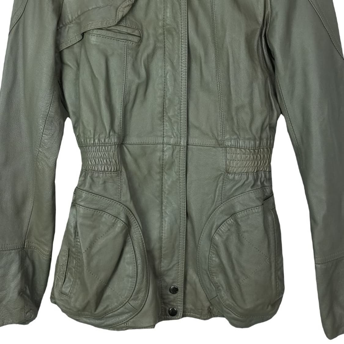 [빈티지] 슬림핏 집업 레더 자켓 M17939 상품이미지5