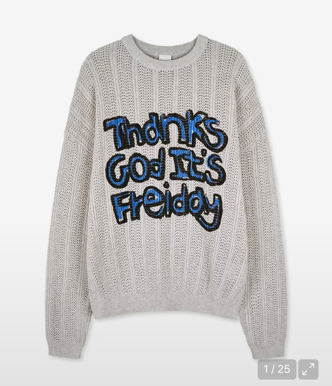 프라이 코튼 블렌디드 슬로건 니트 상품이미지1