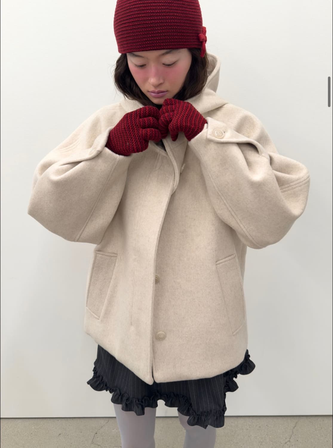 Hooded Half Coat [Oatmeal] 타입서비스 상품이미지1