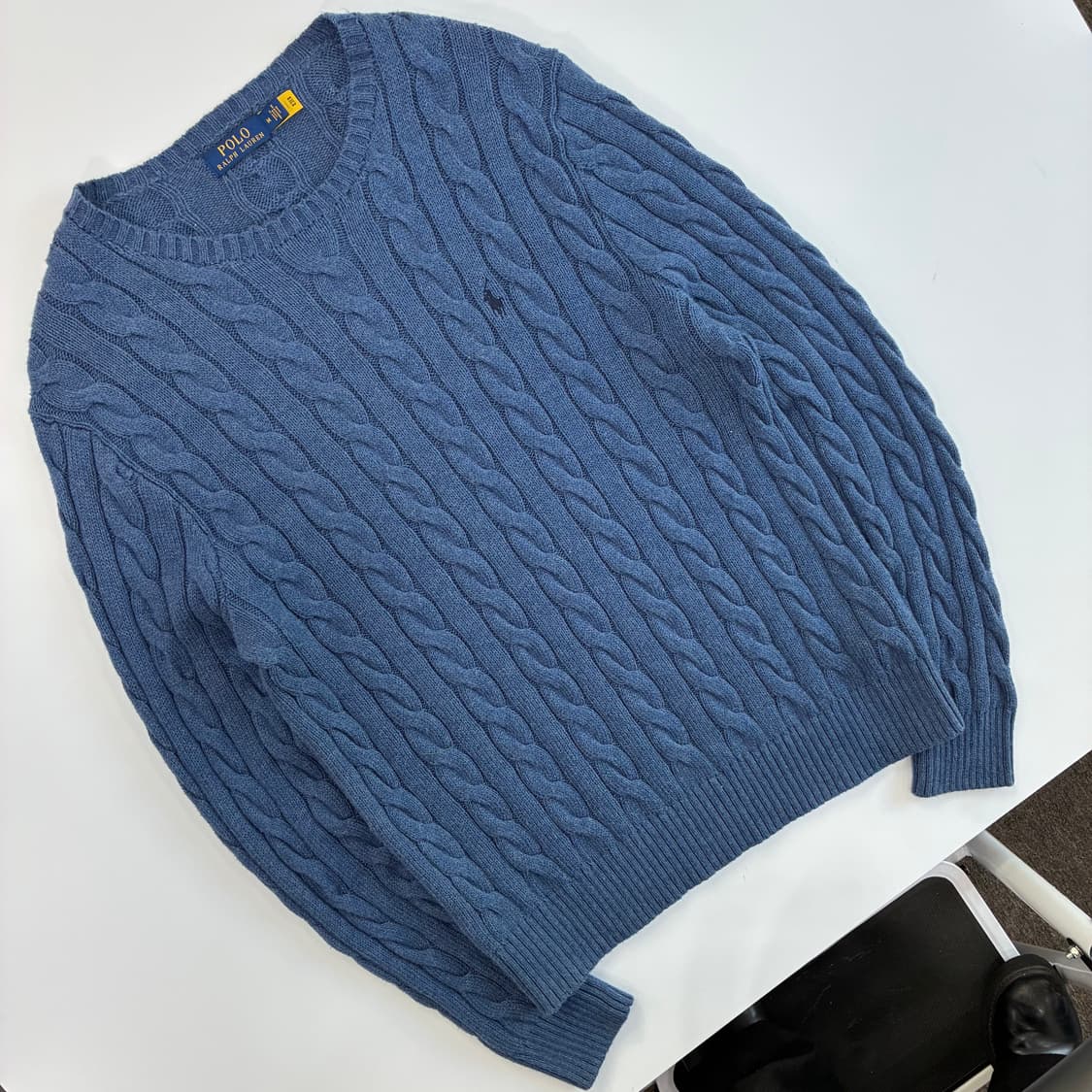 Polo 폴로랄프로렌 신형 라밴더 소라 케이블 라운드 니트 상품이미지2
