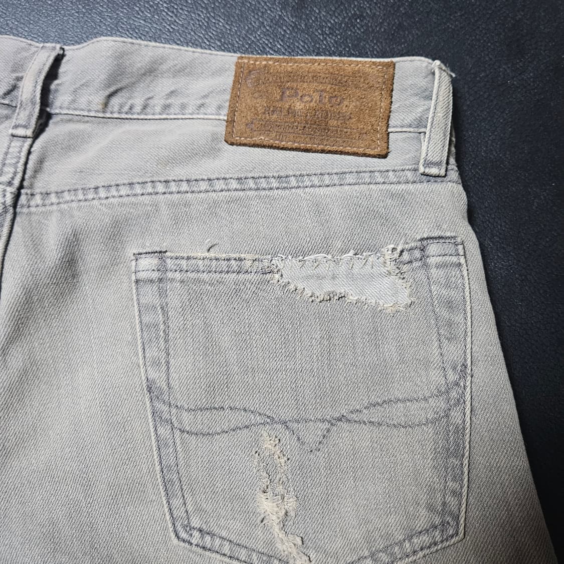 30/30 폴로 디스트레스드 그레이 진 데님 청바지 덩가리 설리반 슬림 상품이미지5