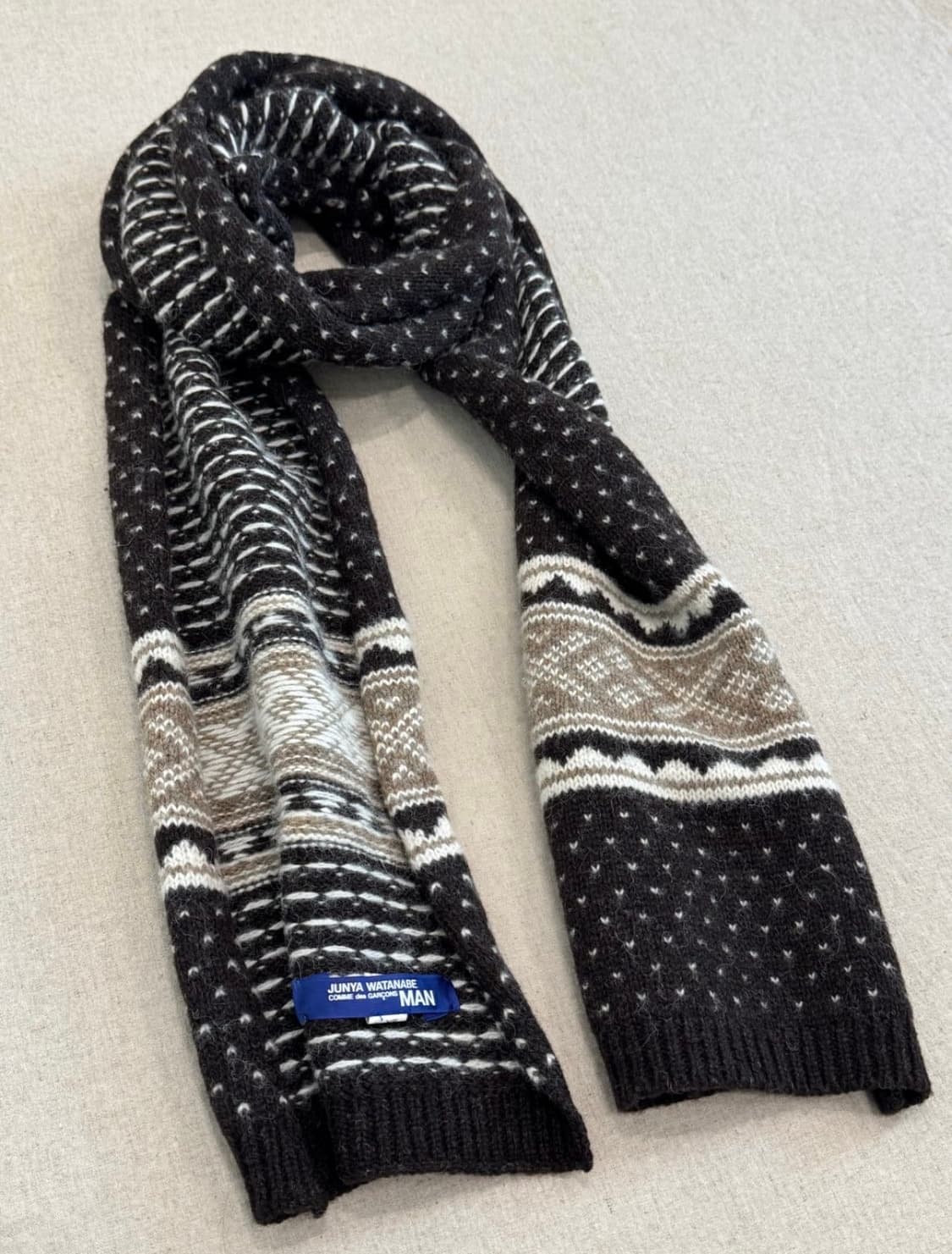 준야와타나베 노르딕 울 브라운 머플러 상품이미지2