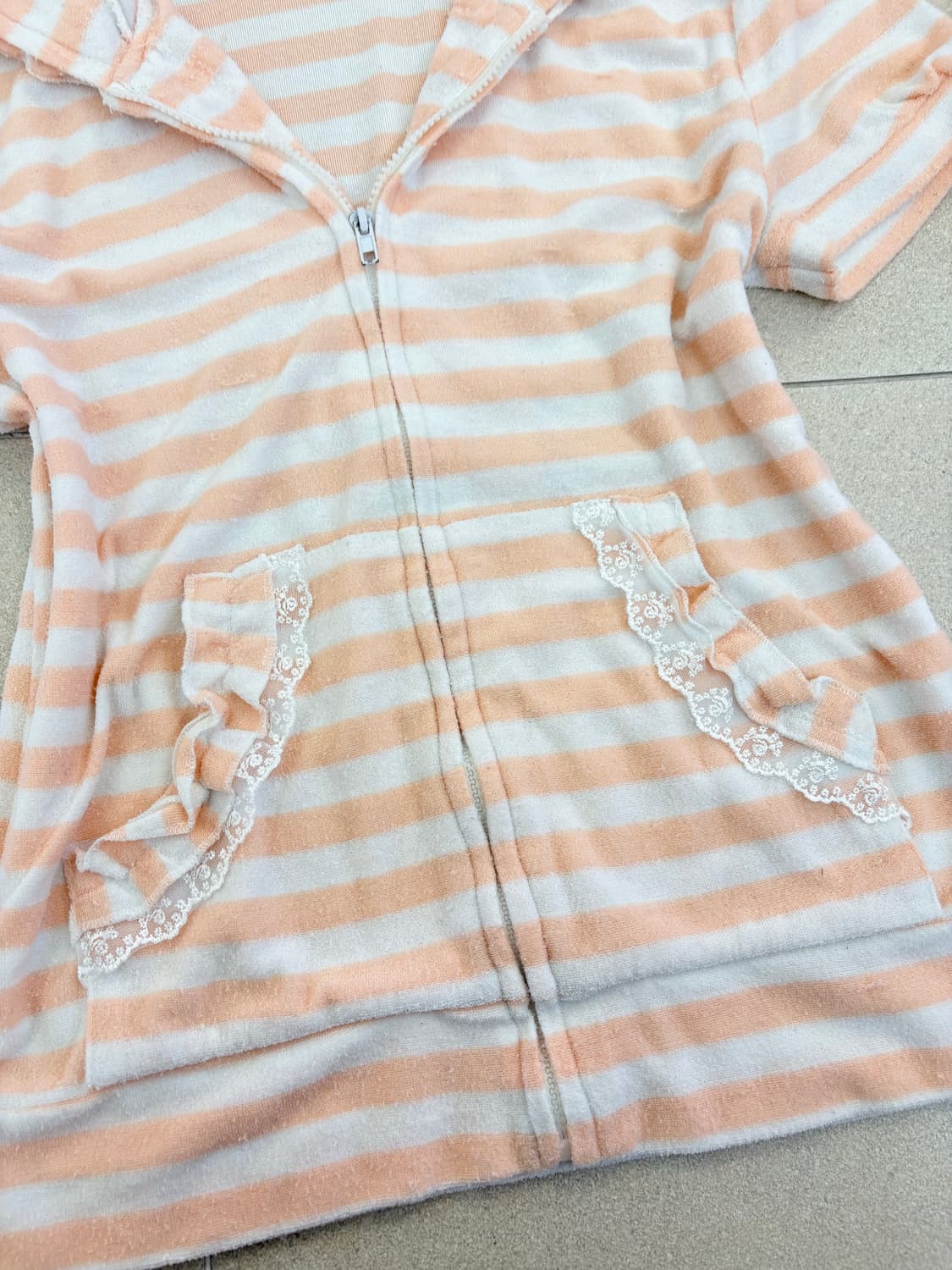 Baby doll 스트라이프 곰돌이 후드집업 상품이미지3