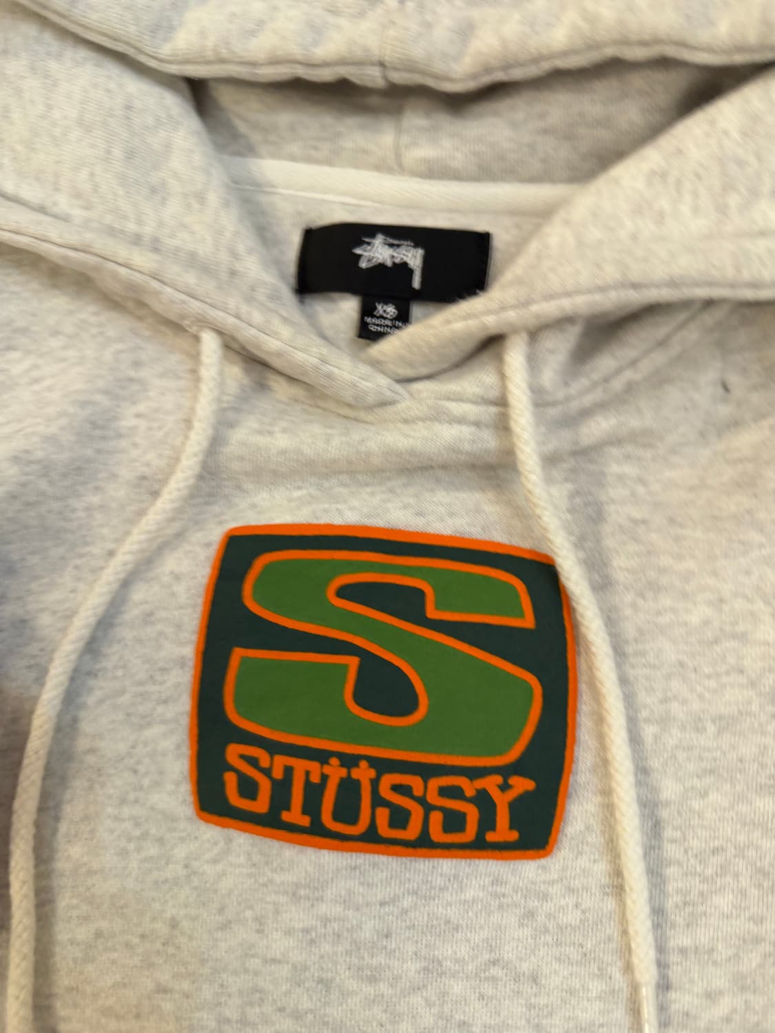 스투시 21FW 박스로고 크롭 후드티 그레이 상품이미지3