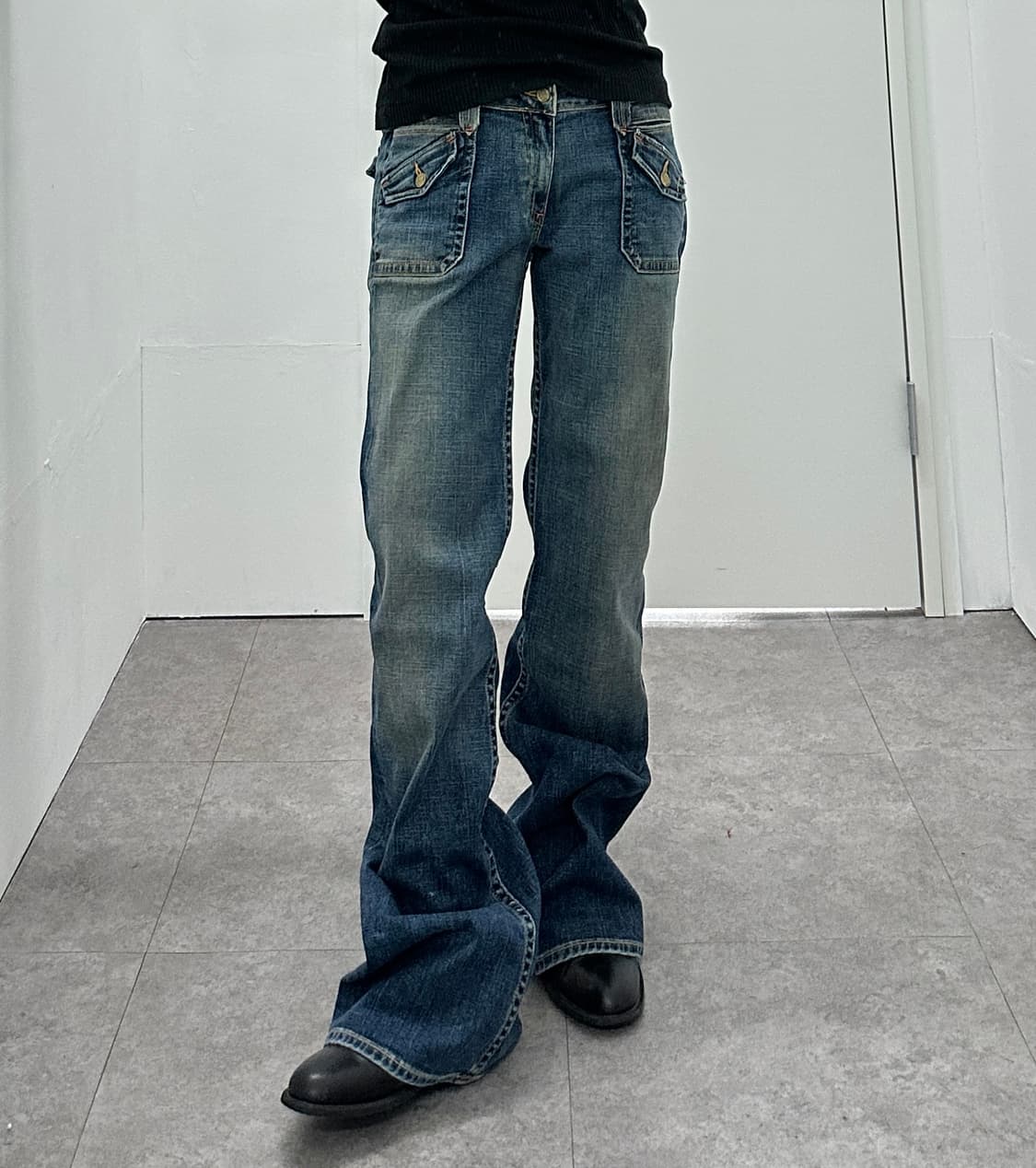 Imajean Nation USA flare cut denim jeans 상품이미지3