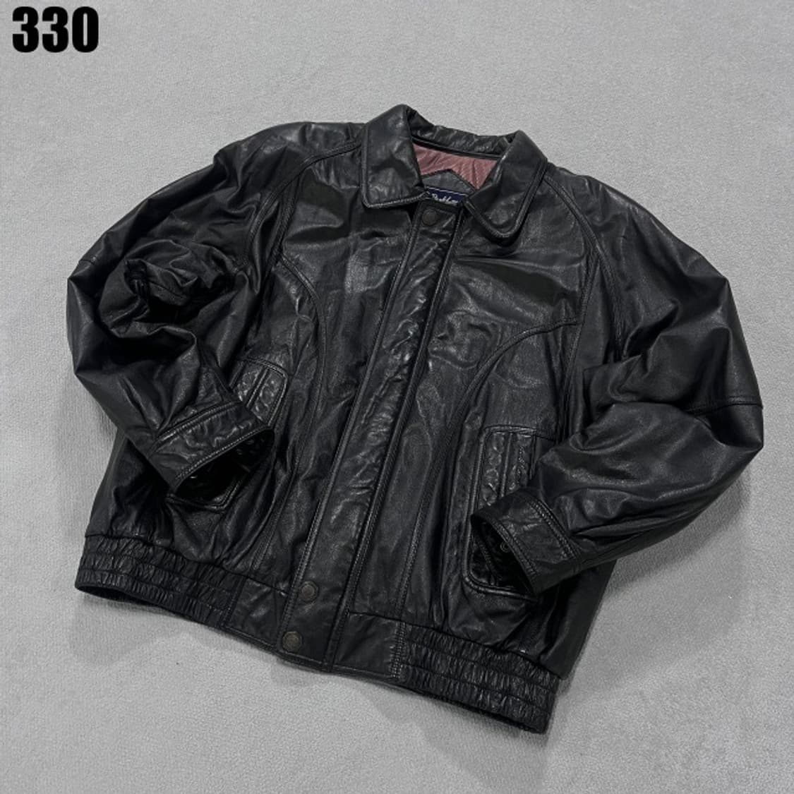 블랙 가죽 봄버자켓  상품이미지1