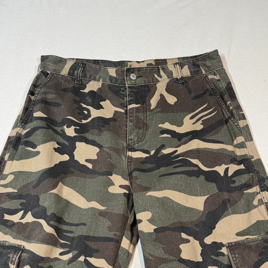 34inch) 밀리터리 카모 패턴 와이드 카고 팬츠 바지 상품이미지2