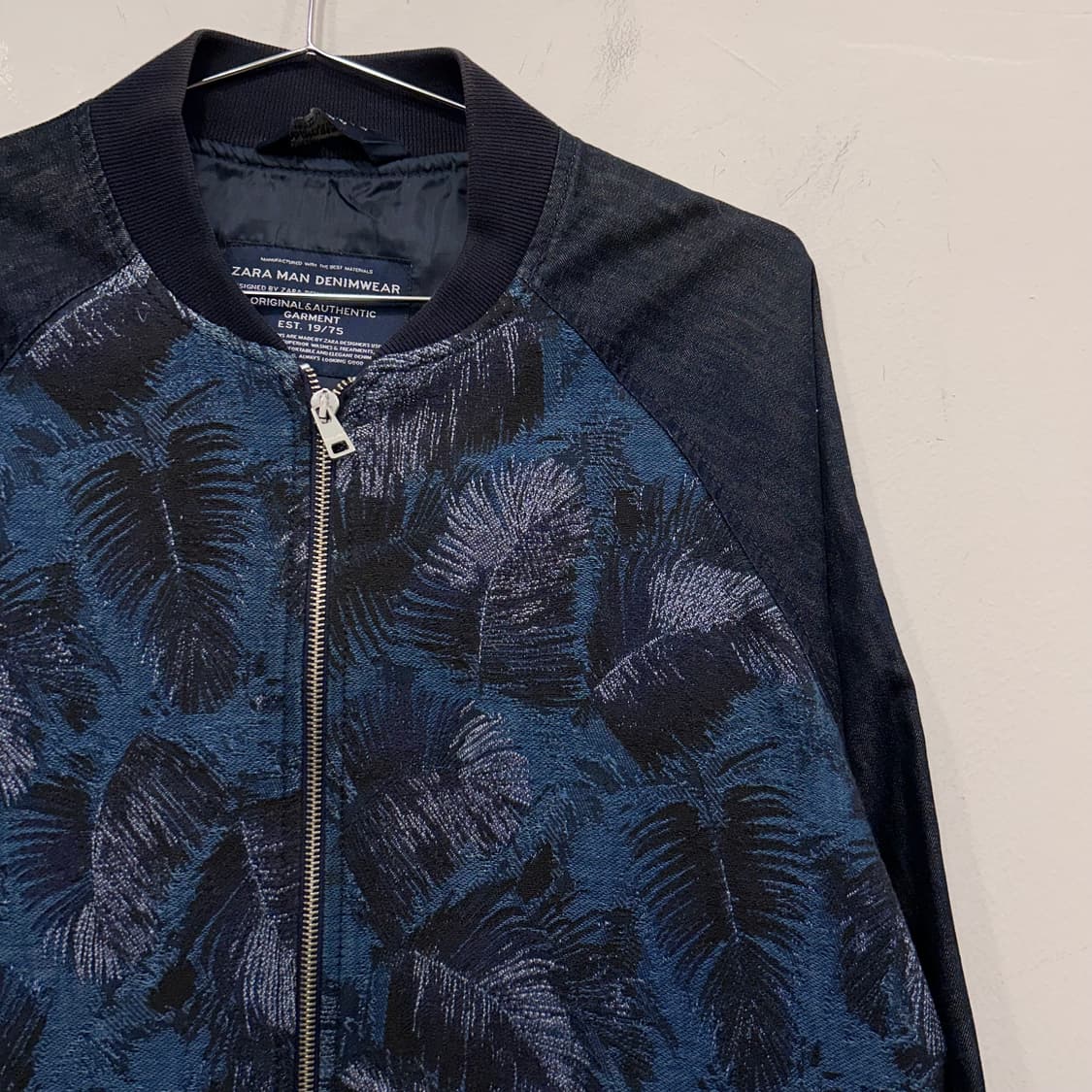 자라 데님웨어 자수 래글런 숄카라 스타디움 자켓 상품이미지1