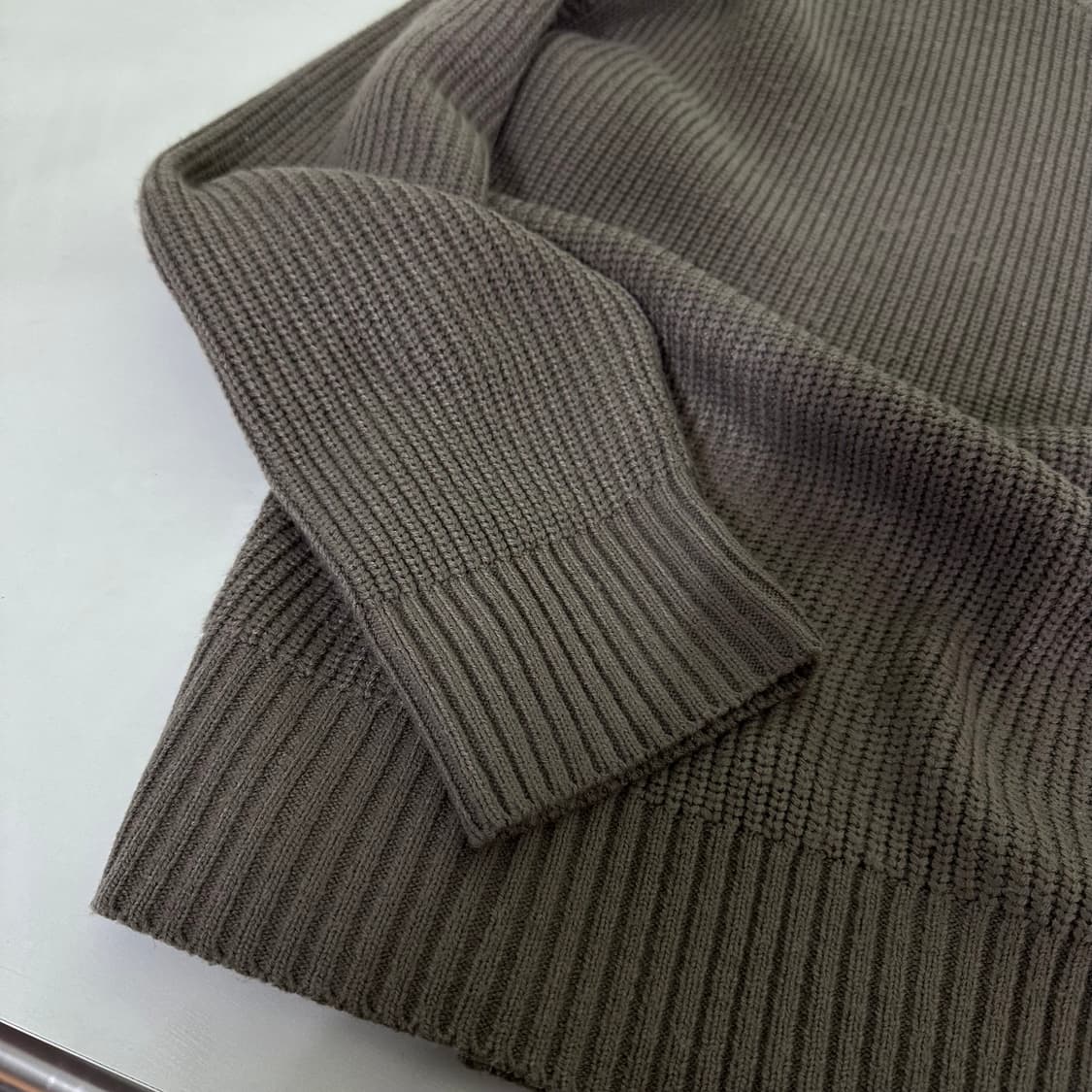 2XL 블론드나인 루즈오버핏 코코아 와플니트 상품이미지4