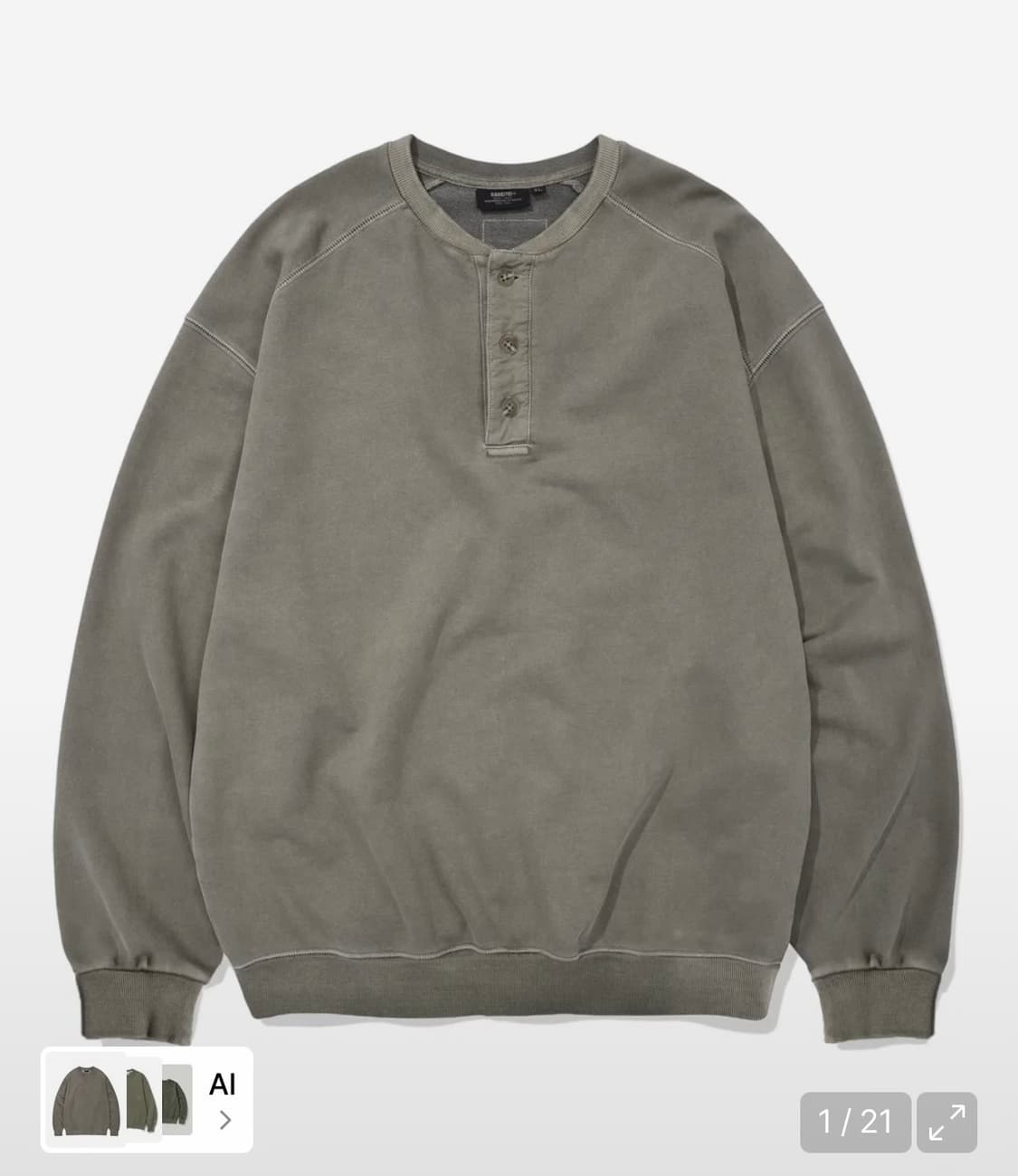 카네이테이 VINTAGE WASHED HENLEY SWEATSHIRT 상품이미지1