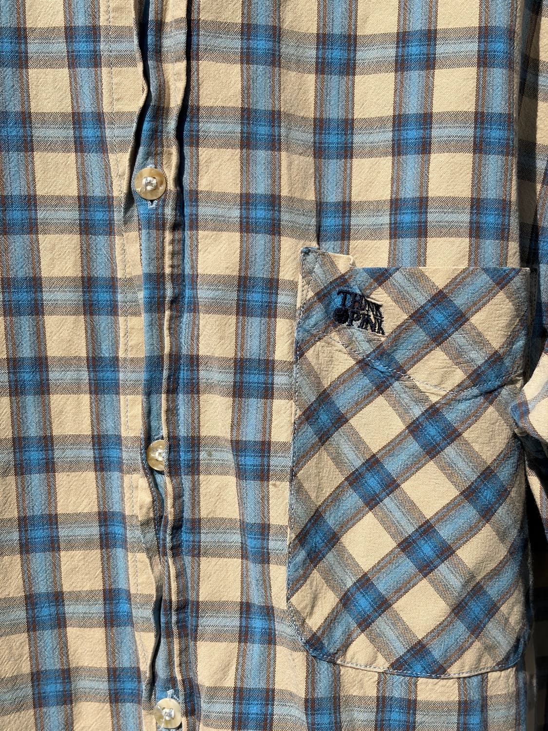 80~90s 빈티지 팅크 핑크(THINK PINK) 체크 셔츠 상품이미지4