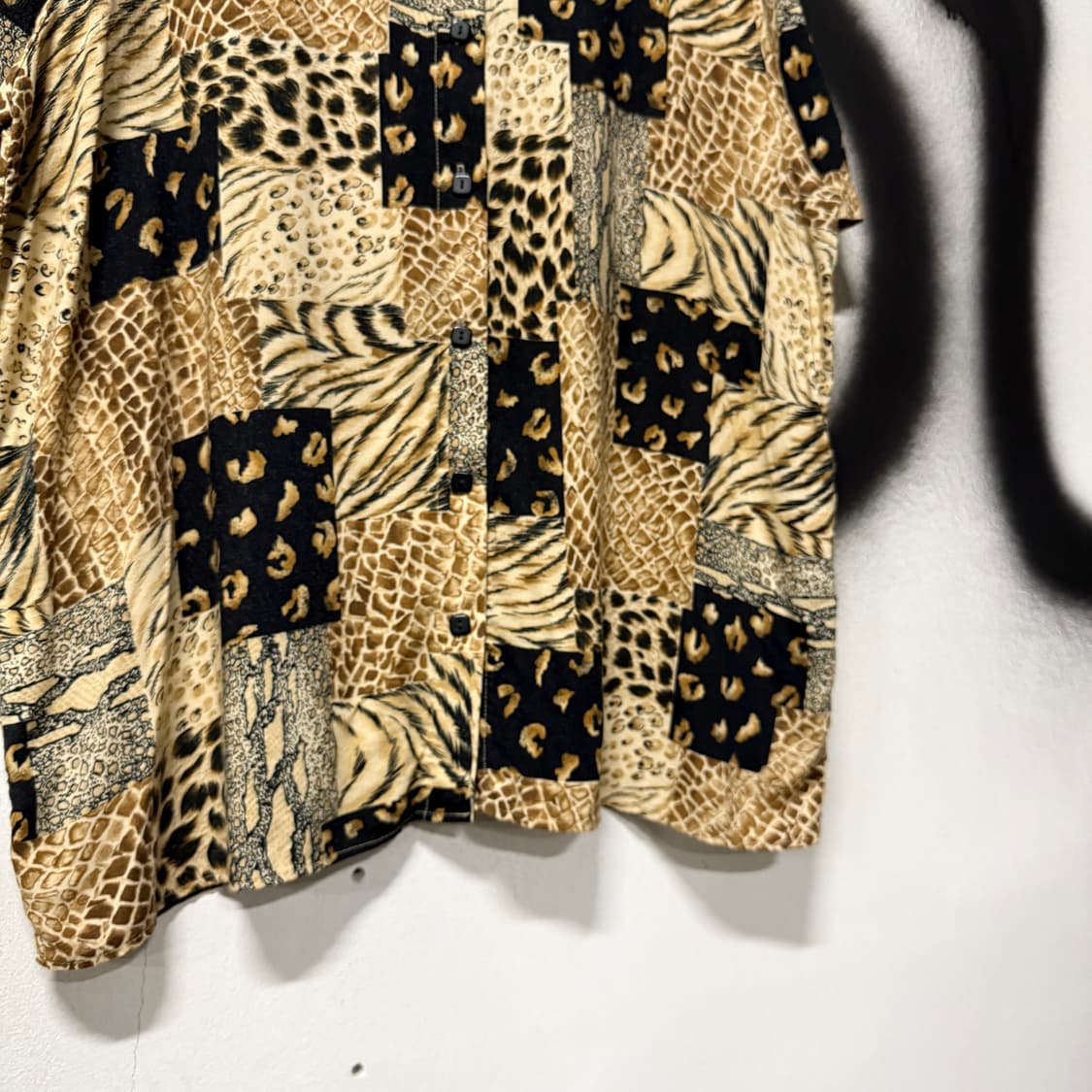 VTG 빈티지 USA 레오파드 애니멀 풀패턴 반팔 셔츠 상품이미지4