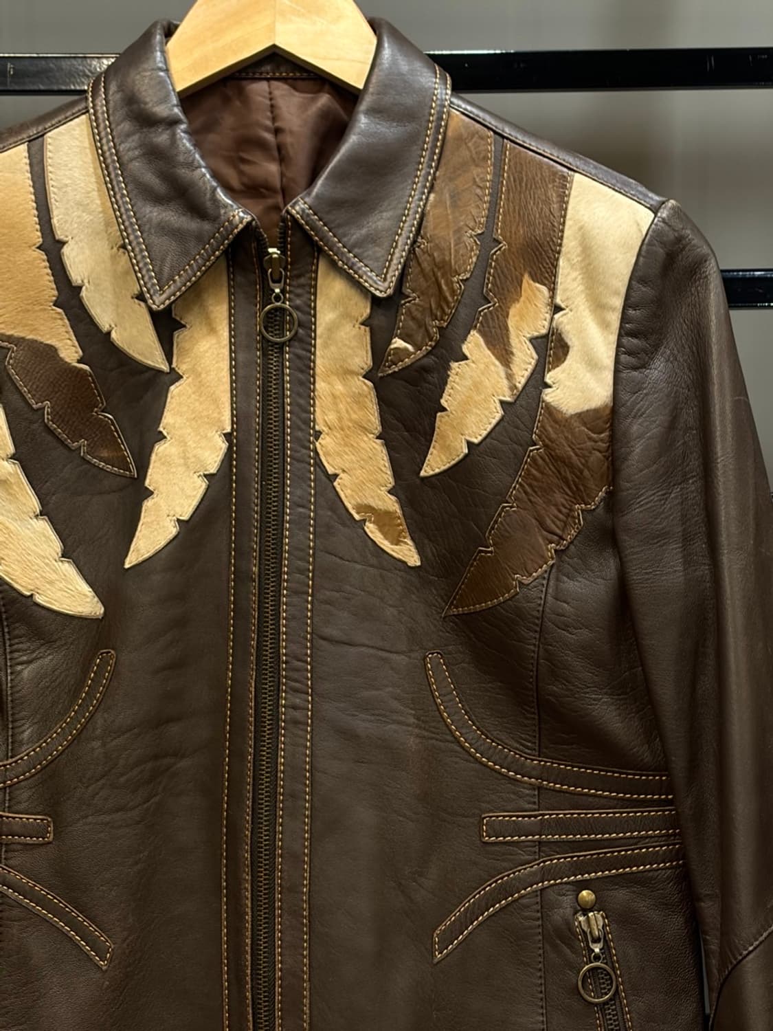 (66) 빈티지 여성 송치 디테일 양가죽 웨스턴 자켓 12.9  상품이미지3