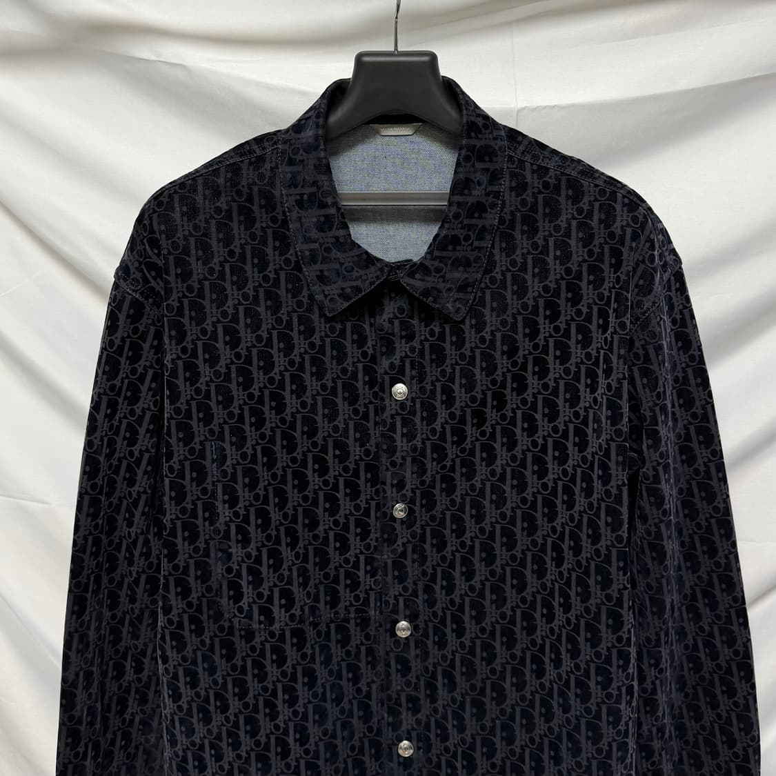 [S+급/50] 디올 오블리크 데님 셔츠 자켓 블랙 상품이미지2