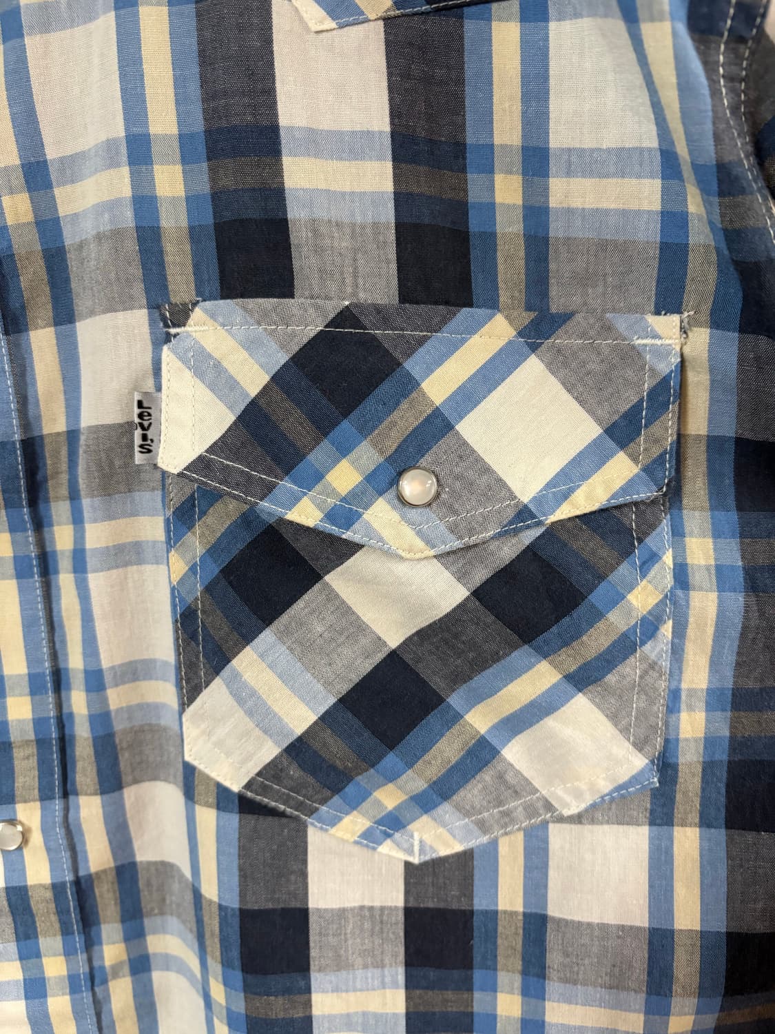 00‘s Levis Check Western  shirt. 상품이미지4