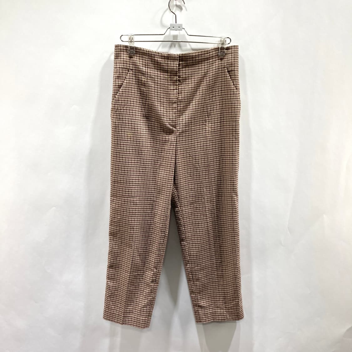 자라 하이웨스트 여성체크팬츠 L  상품이미지1