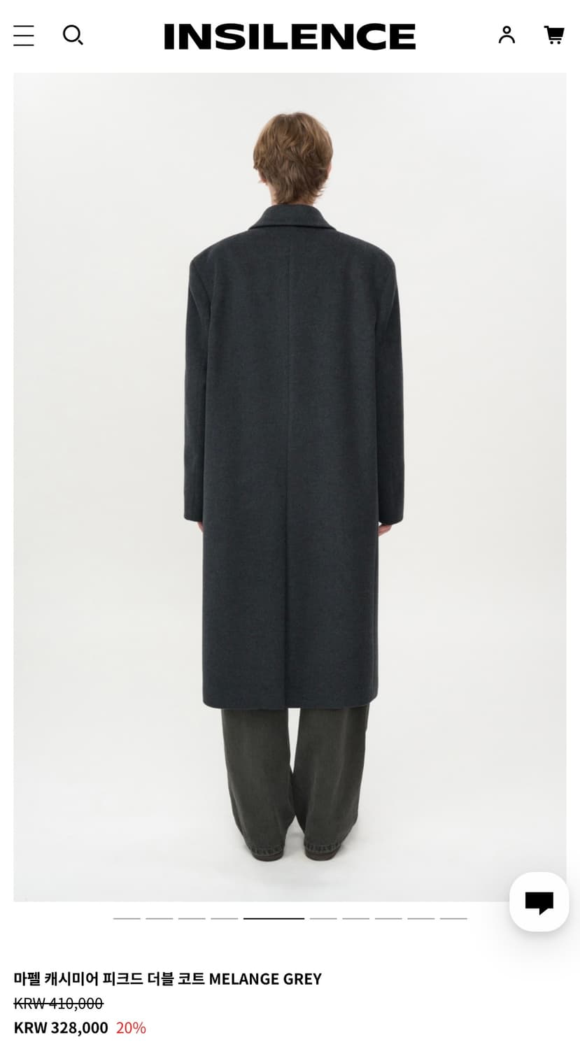 마펠 캐시미어 피크드 더블 코트 멜란지그레이 L 상품이미지4