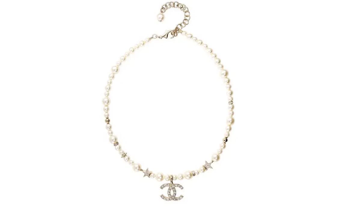 샤넬 23A CC 로고 진주 별 스타 펄 목걸이 펜던트 초커 ABB256 상품이미지1