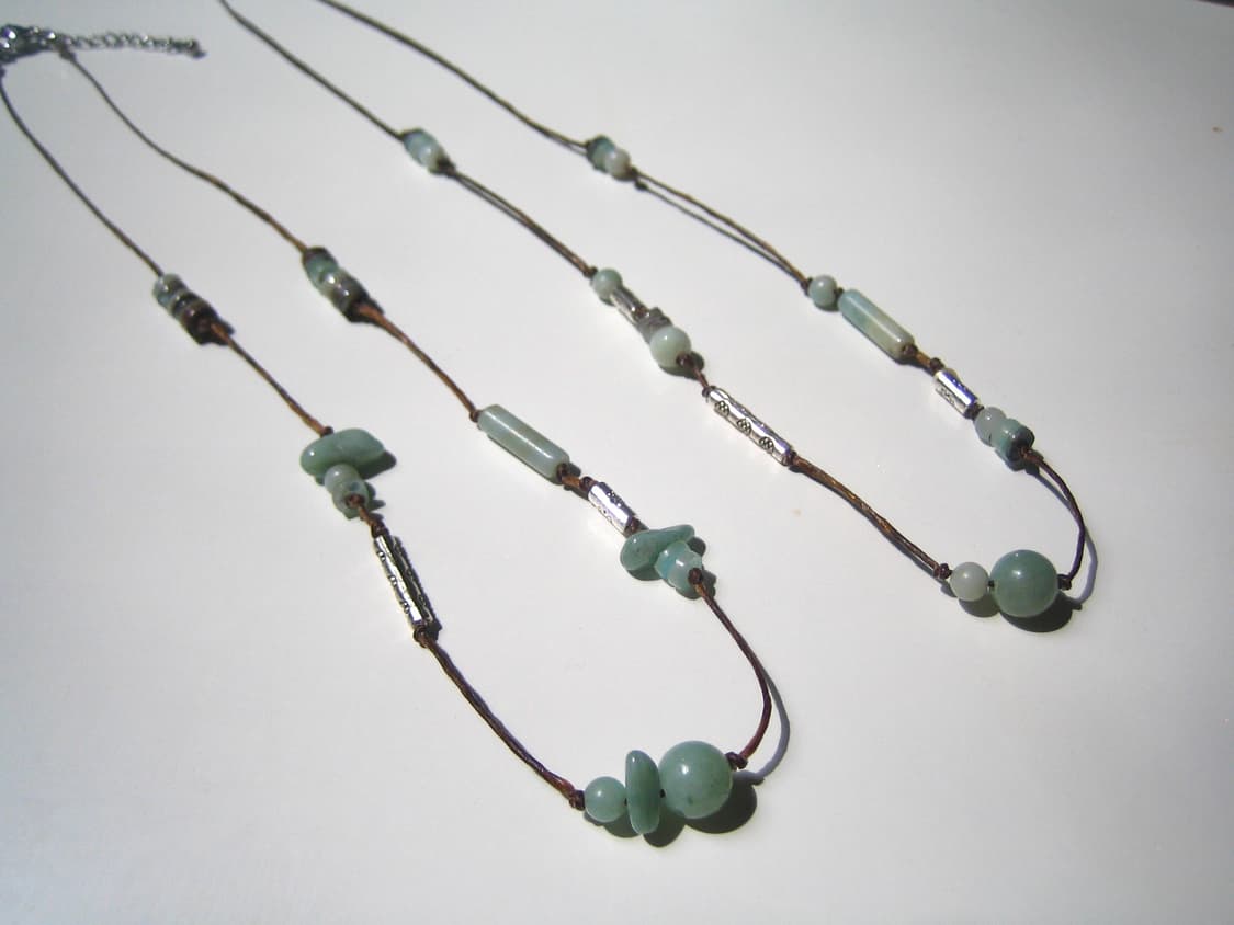 Greenish silver-cross necklace 핸드메이드목걸이 상품이미지7