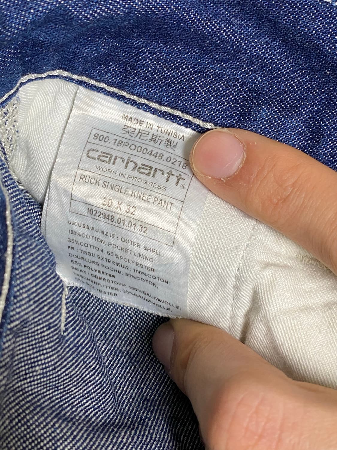 칼하트 WIP 럭 싱글니 팬츠 30/32 상품이미지5