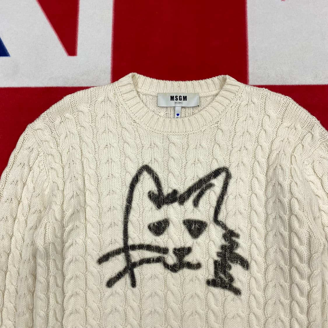 MSGM 고양이 프린팅 니트 여성XS 실측 55 상품이미지3