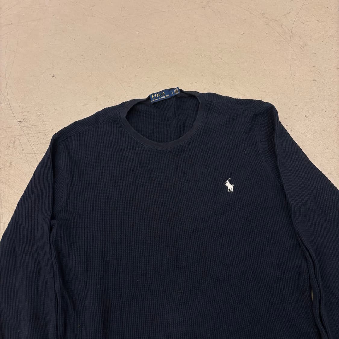 폴로 랄프로렌 네이비 와플 니트 롱슬리브 상품이미지2