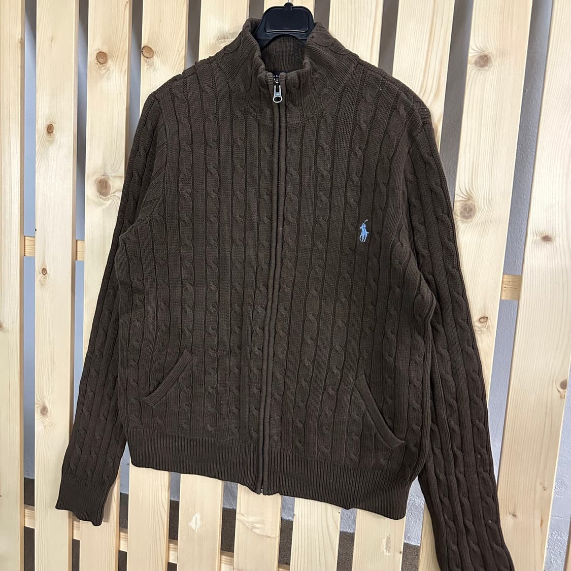 (M) 폴로 랄프로렌 브라운 케이블 니트 집업 상품이미지2