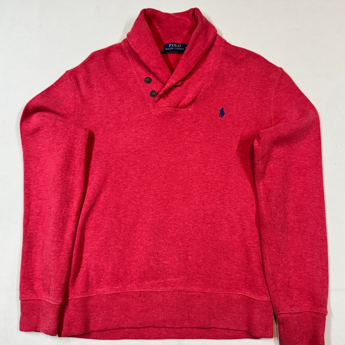 S) 폴로 랄프로렌 레드 숄카라 코튼 니트 상품이미지2