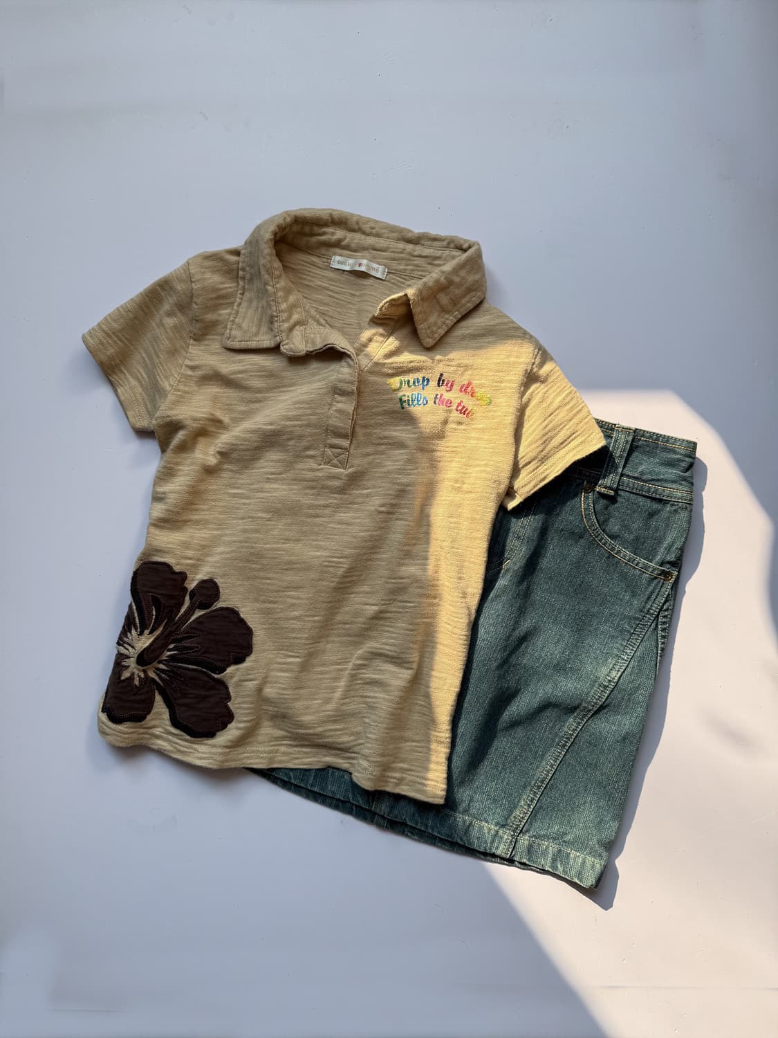 Floral Patch Rainbow Print Shirt 0356 상품이미지1