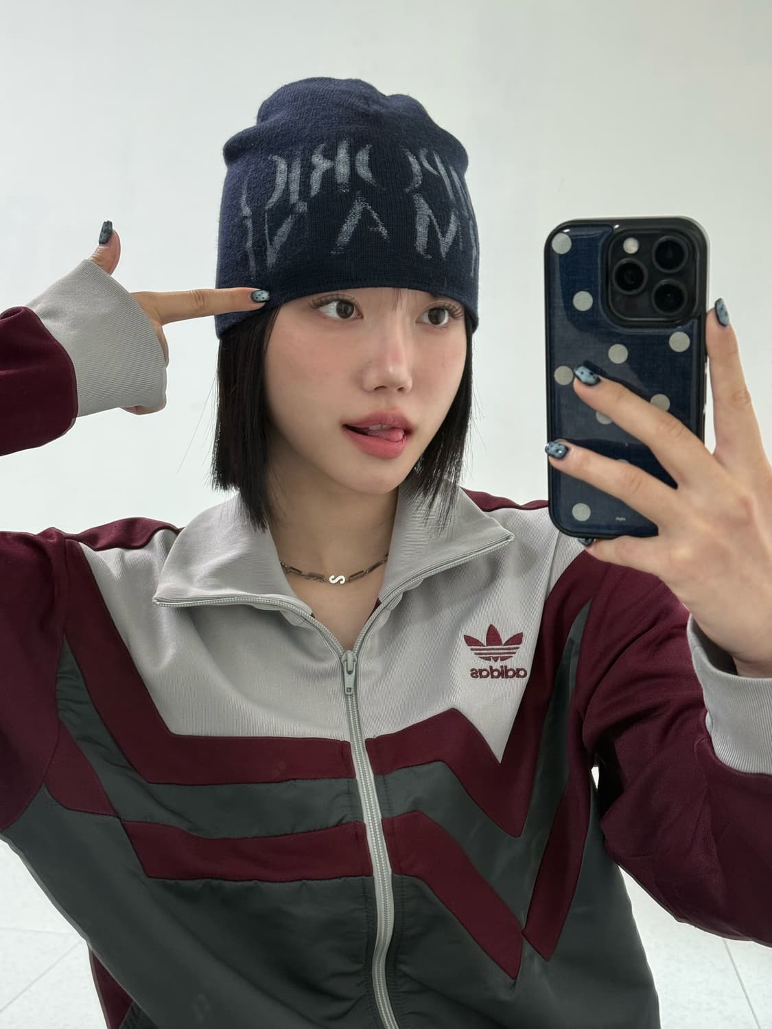 아르마니 네이비 로고 비니 상품이미지3