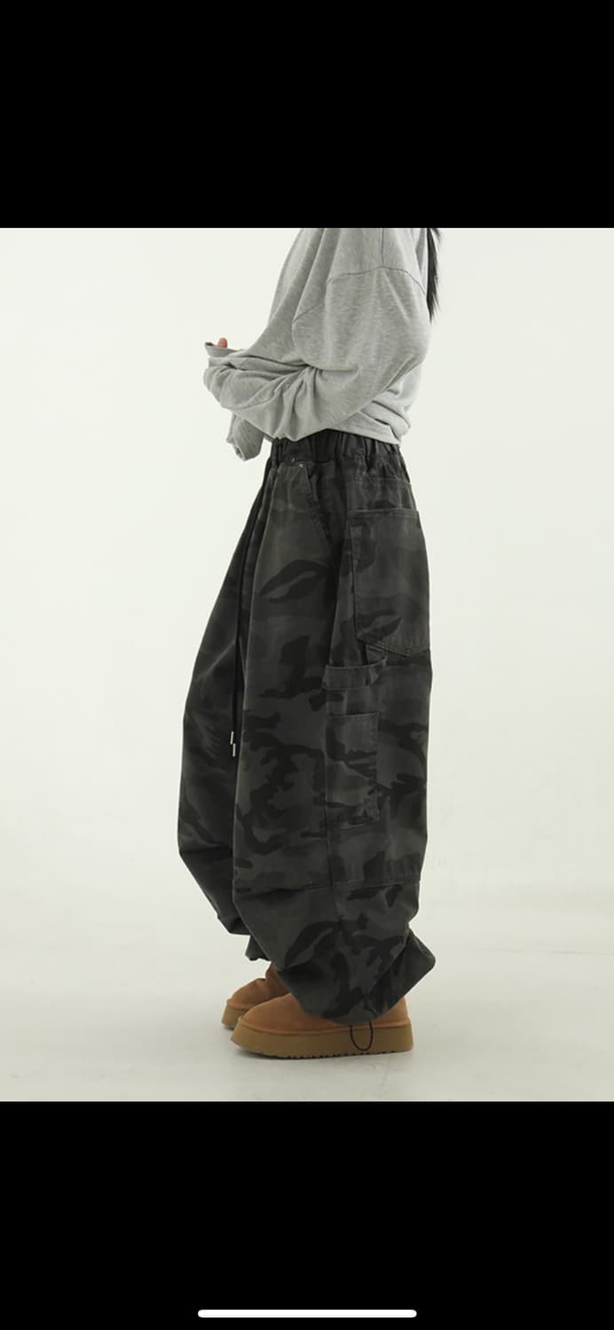 로컬맨션 카모 카펜터 벌룬 밴딩 팬츠 상품이미지1