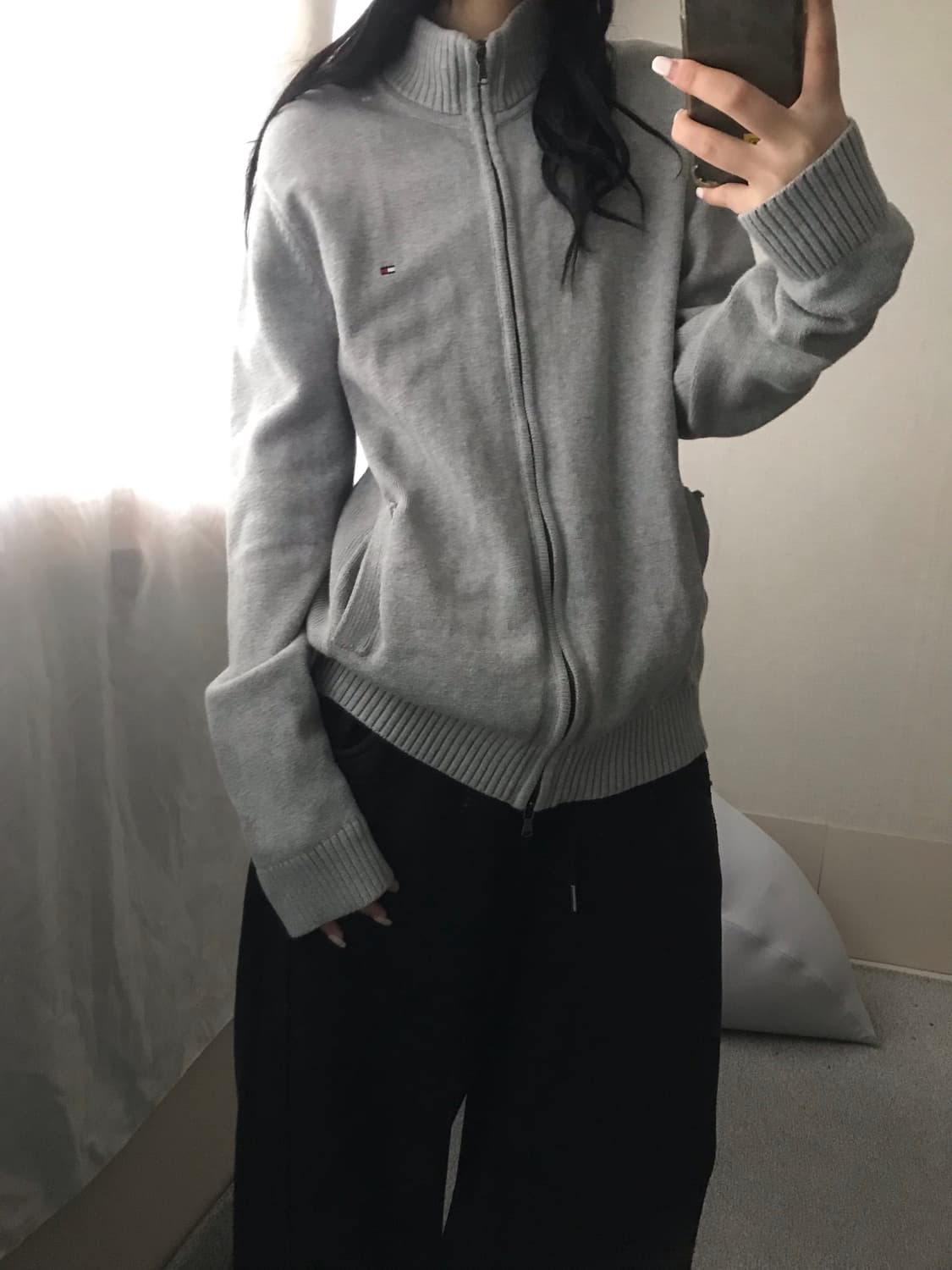 타미힐피거 그레이 루즈핏 니트집업 상품이미지7