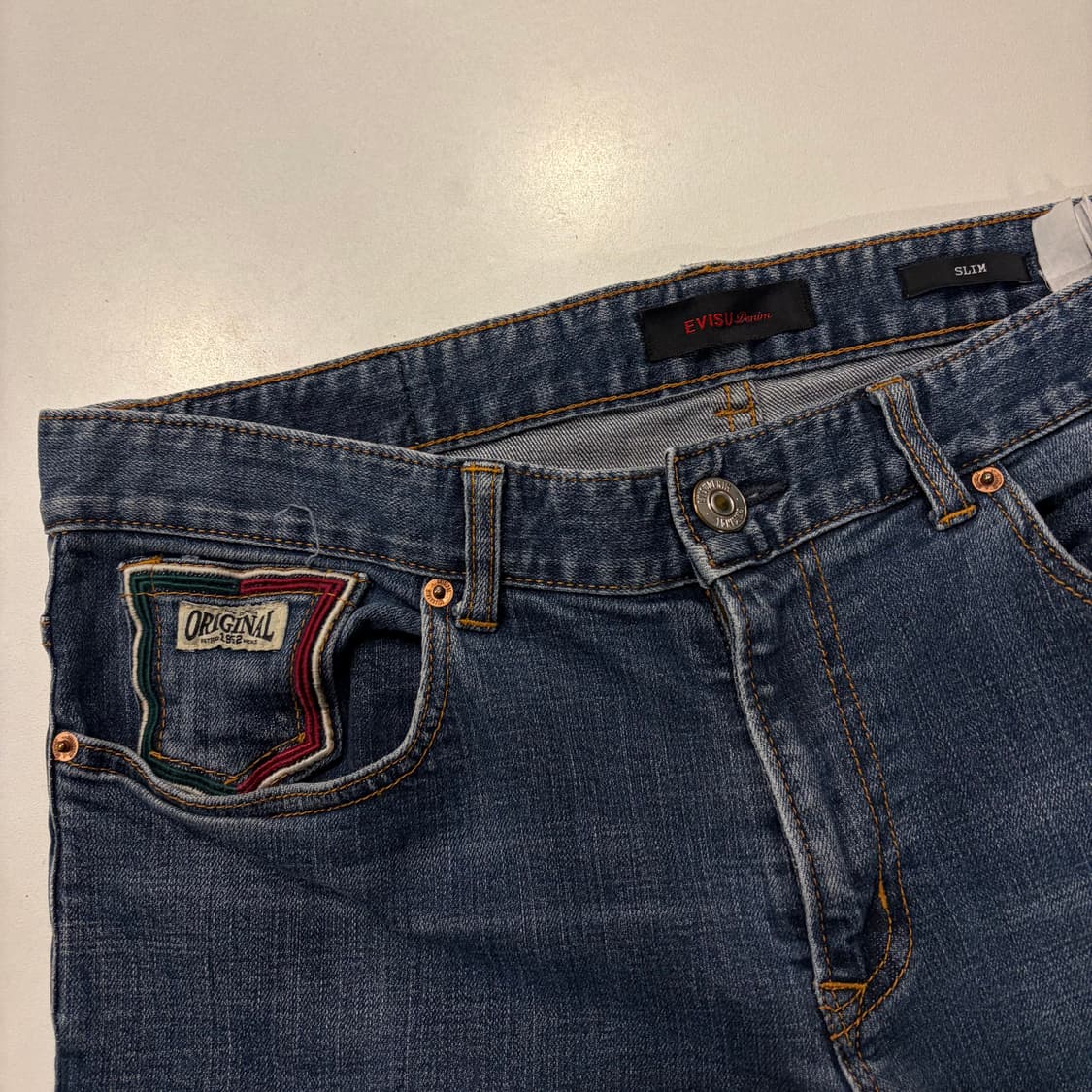 [34] EVISU 에비수 백포켓 자수 청바지 데님 팬츠 D131 상품이미지7