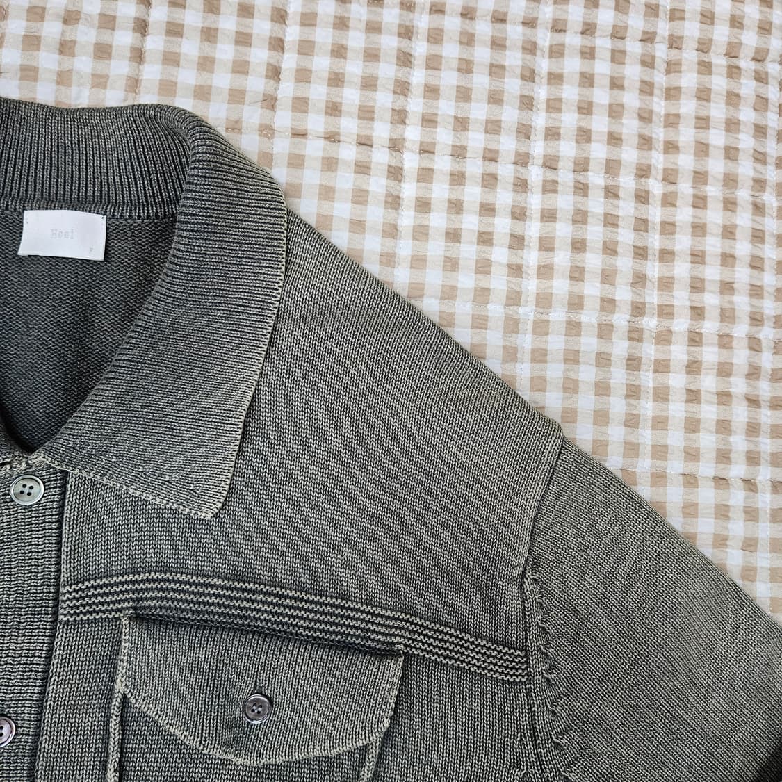 Heai 워시드 트러커 니트 가디건 남자100~105 상품이미지5