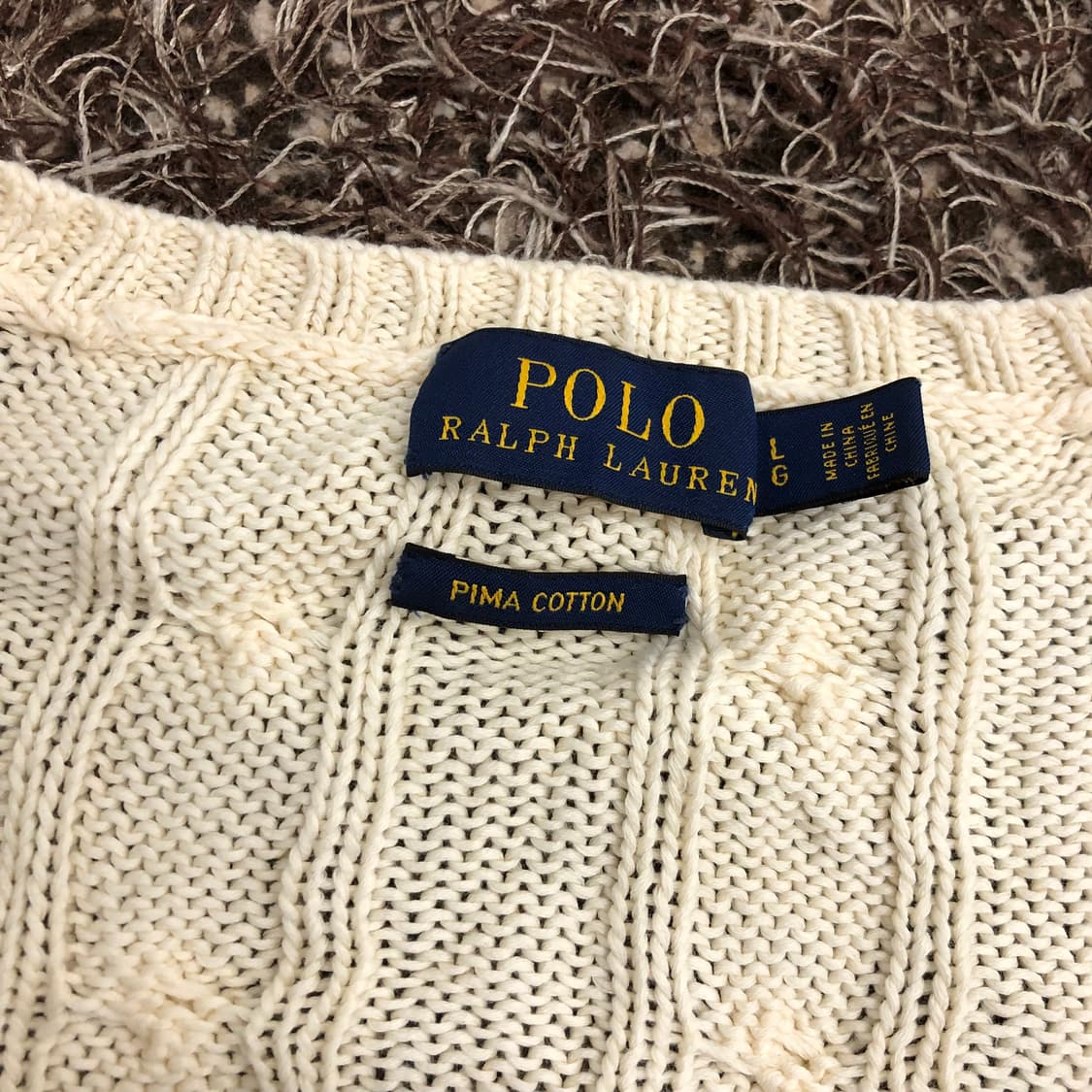 폴로 랄프로렌 아이보리 브이넥 니트  상품이미지5