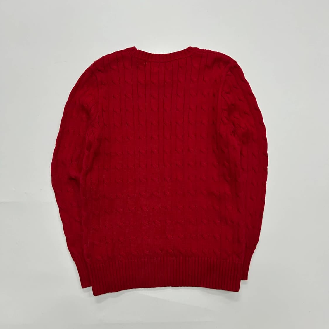 폴로 랄프로렌 레드 케이블 크루넥 니트(L) 상품이미지3