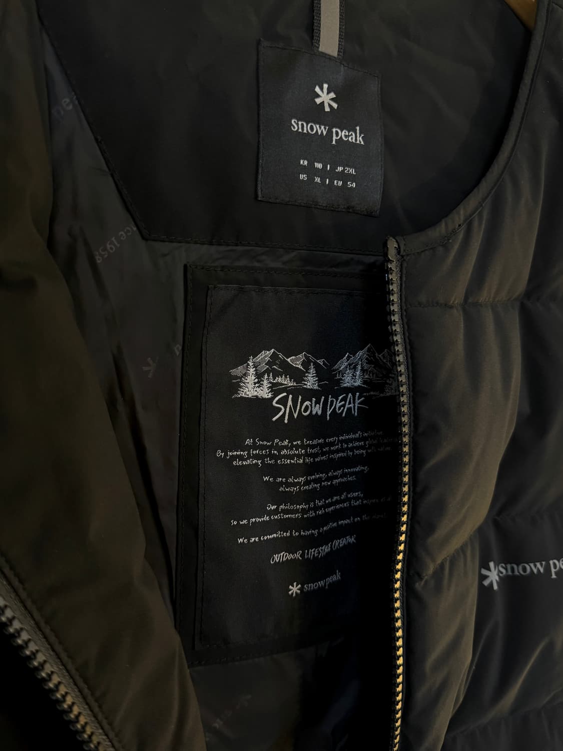 [2XL]스노우피크 경량 패딩조끼 블랙 상품이미지4