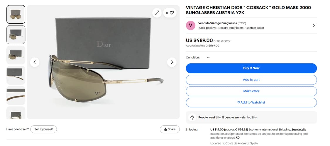 크리스찬 디올 00s 존 갈리아노 선글라스 상품이미지2