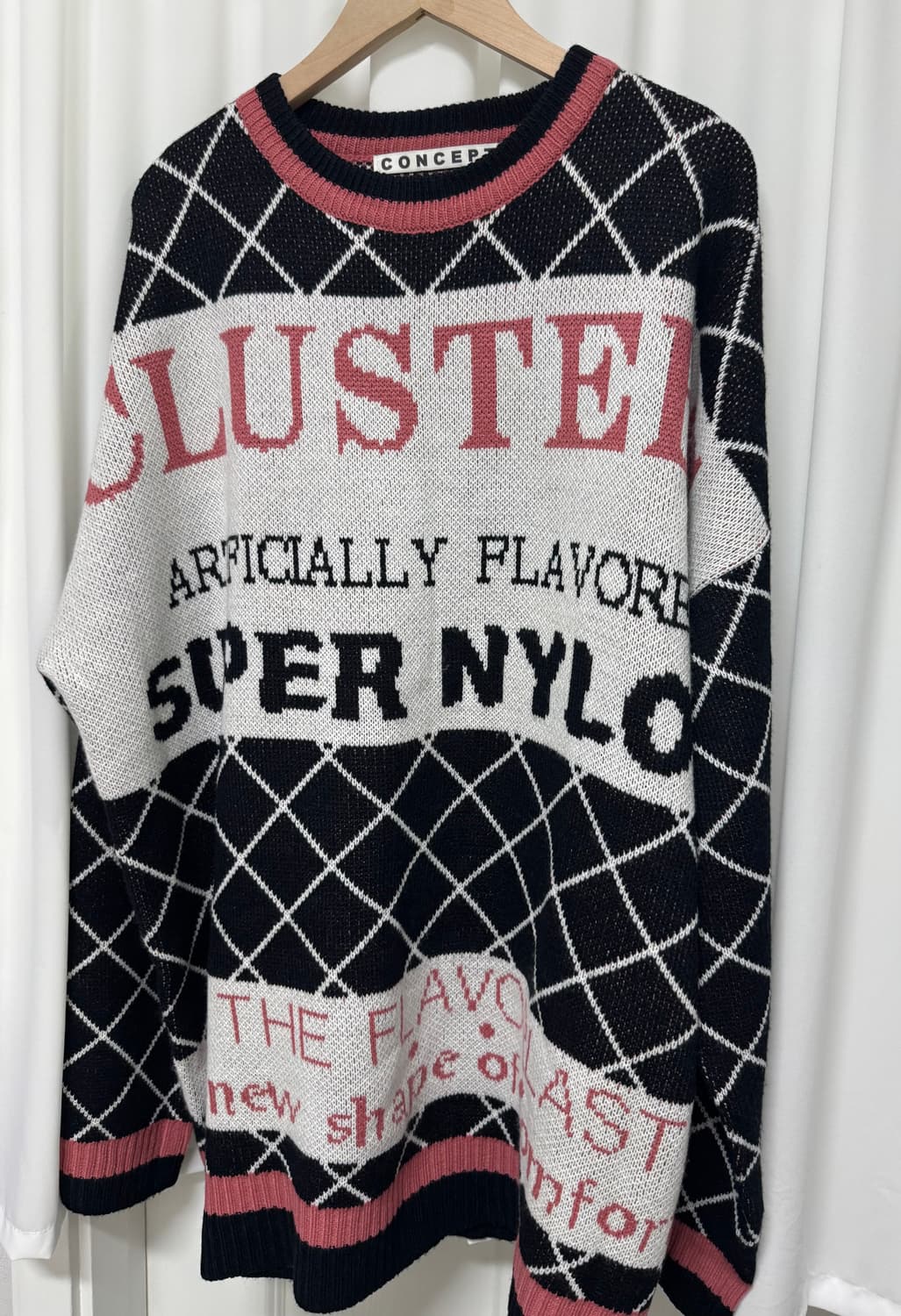 박시핏 체크 니트 상품이미지5