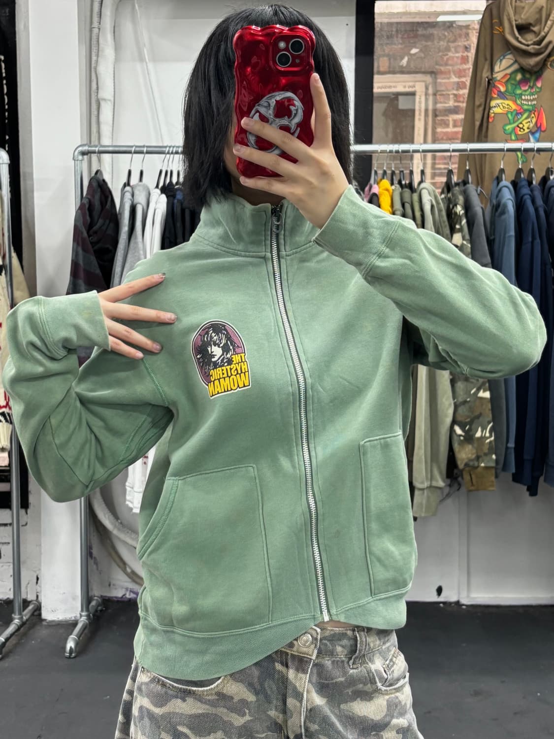 히스테릭 글래머 히스걸 그린 집업 상품이미지3