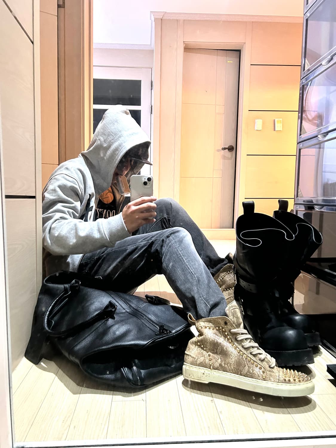 Python Leather Stud y2k High Top 상품이미지1