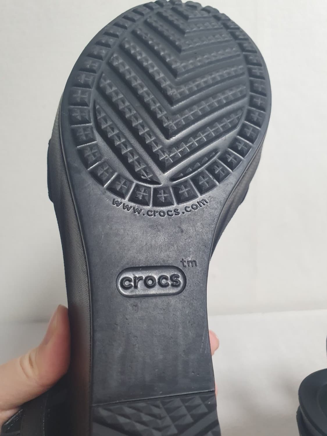 250mm 크록스 레이2 앵클 스트랩 웨지 샌들 블랙 상품이미지8