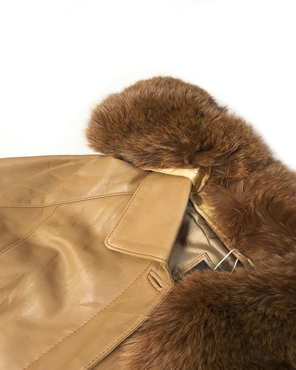 Vintage 트리밍 퍼 가죽 자켓(카라 탈부착 가능) 상품이미지5