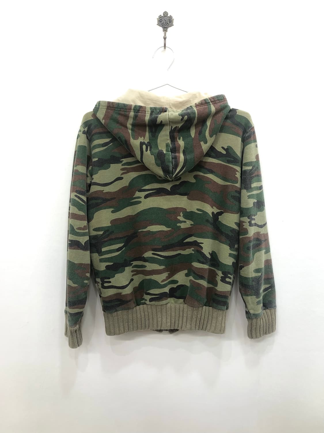 military pattern cropped hood zip-up 상품이미지5