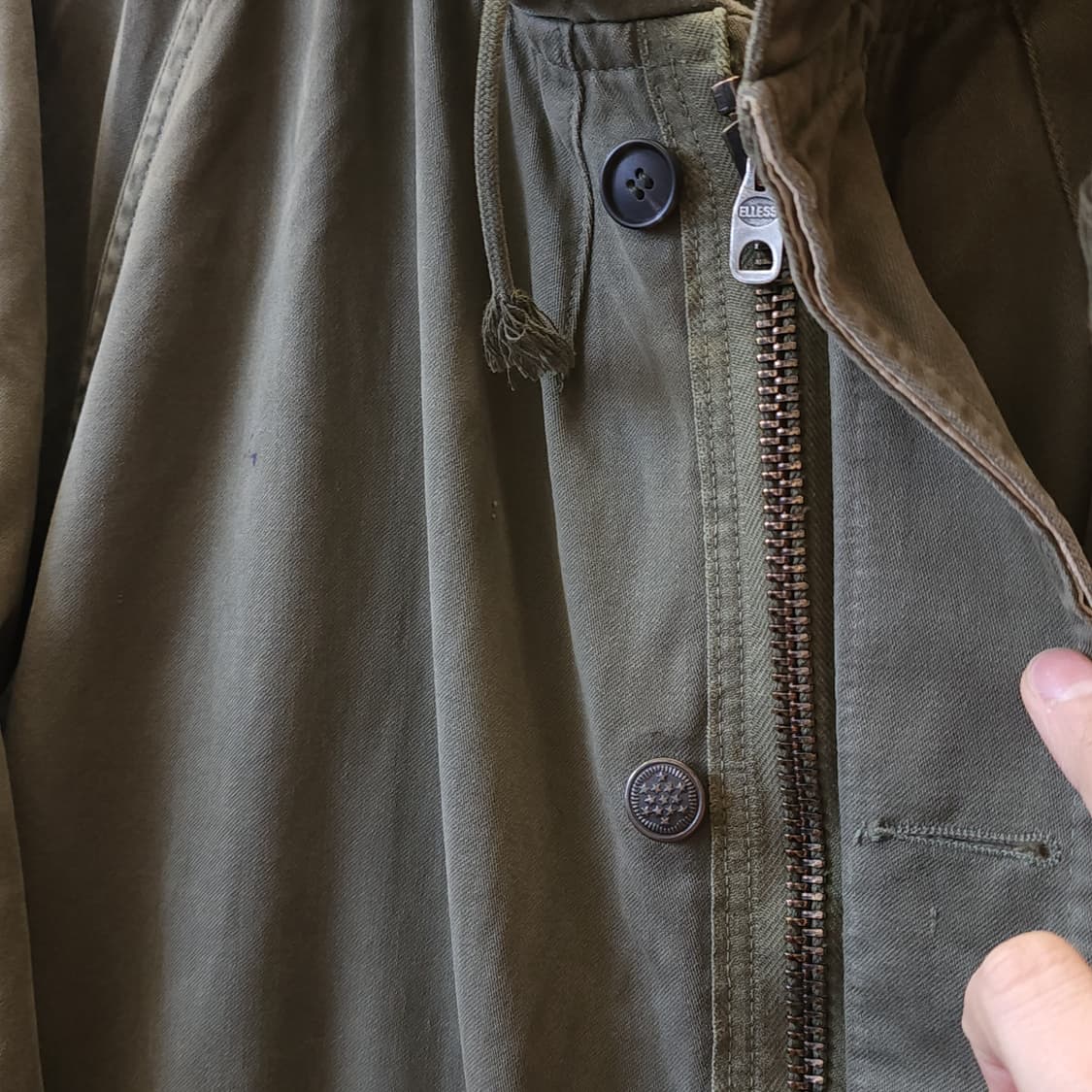 빈티지 프랑스군 m64 밀리터리 모즈파카 올리브 그린 페이딩 92c 상품이미지4