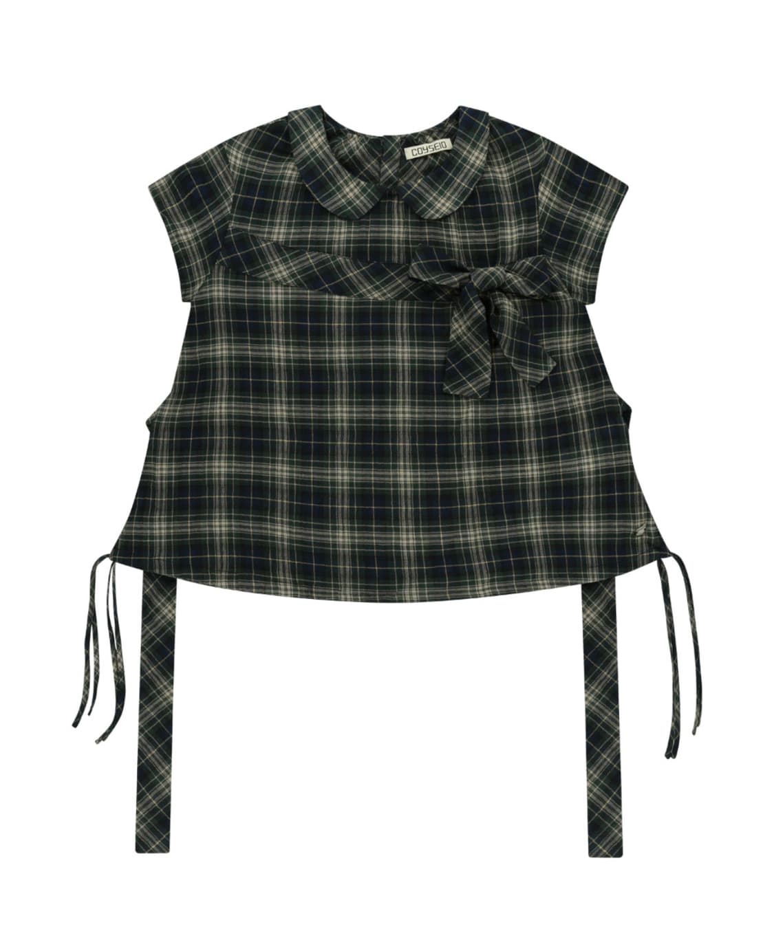 코이세이오 보우 블라우스 체크 상품이미지1